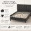 GarveeMore Upholstered Bed Frame, Adjustable Headboard, Dark Grey, King 5