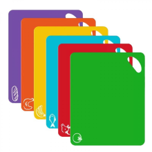 6-piece Cutting Board, Extra-thick Plastic Non-slip Cutting Board, With Food Icon