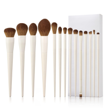 Makeup Brushes 14Pcs Makeup Brush Set Premium Synthetic Powder Foundation Contour Blush Concealer Eye Shadow Blending Liner Make Up Brush Kit Light Gr