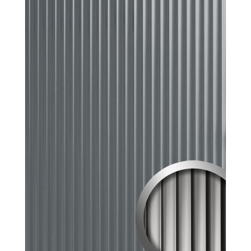 WallFace 30954 PILLAR Silver Design panelling metal look mirrored silver 2,6 m2