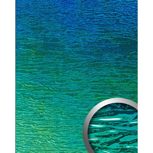 WallFace 29084 CRASHED Aqua Wall panel metal look colour changing blue 2,6 m2