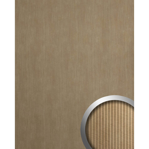 WallFace 29302 BRIDGE METALLIC USED Sand Wall panel leather look brown 2,6 m2