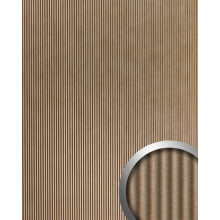 WallFace 29208 WAVE 12 METALLIC USED Sand Wall panel leather look brown 2,6 m2