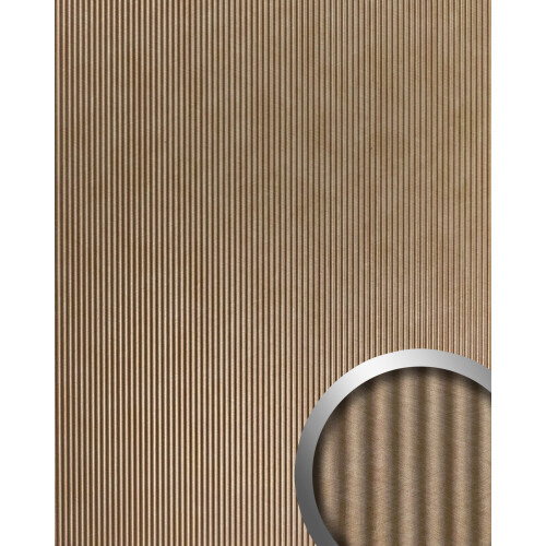 WallFace 29208 WAVE 12 METALLIC USED Sand Wall panel leather look brown 2,6 m2