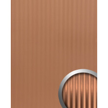 WallFace 29204 WAVE 12 Copper brushed AR Wall panel metal look copper 2,6 m2