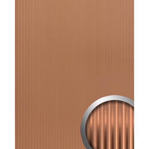 WallFace 29204 WAVE 12 Copper brushed AR Wall panel metal look copper 2,6 m2