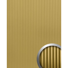 WallFace 29206 WAVE 12 Brass brushed matt AR Design panelling metal look brushed gold 2,6 m2