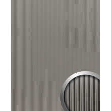 WallFace 32566 WAVE 12 Grey brushed matt AR Design panelling metal look brushed grey 2,6 m2