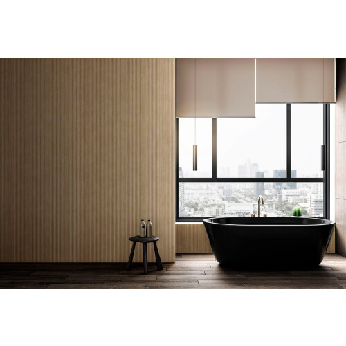 WallFace 29306 LANE METALLIC USED Sand Wall panel leather look platinum 2,6 m2 1