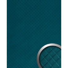 WallFace 32084 ROMBO 40 VELVET Petrol Design panelling textile look matt blue 2,6 m2