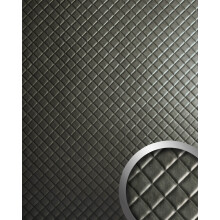 WallFace 31872 ROMBO 40 METALLIC USED Steel Design panelling leather look matt platinum 2,6 m2