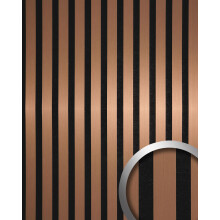 WallFace 30708 Copper brushed AR Wall panel slatted look brushed bronze 1,68 m2