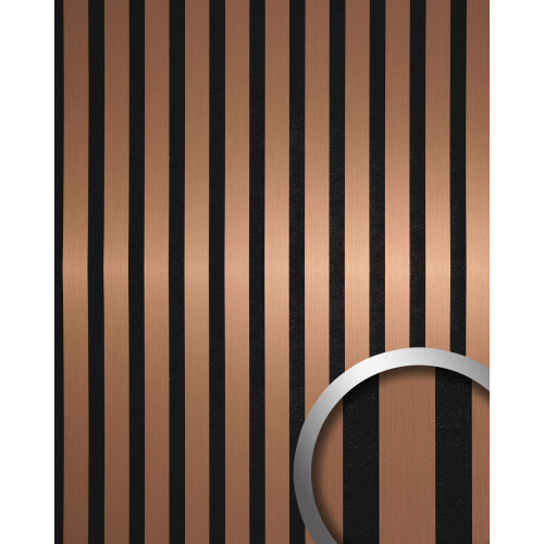 WallFace 30708 Copper brushed AR Wall panel slatted look brushed bronze 1,68 m2