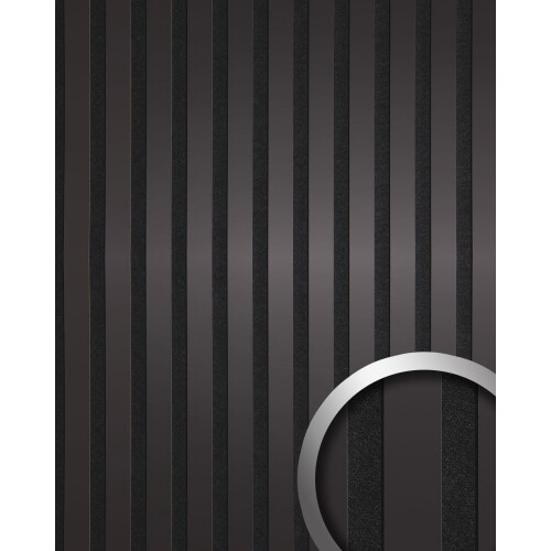 WallFace 31129 Anthracite AR Wall panel slatted look mirrored anthracite 1,68 m2