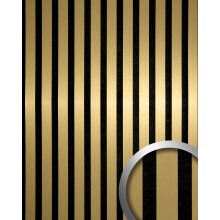 WallFace 31132 Brass brushed matt AR Wall panel slatted look gold 1,68 m2