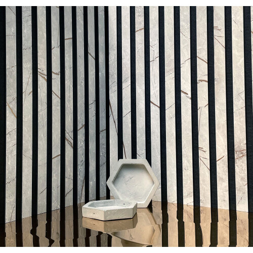 WallFace 30683 LIMESTONE Grey Design panelling slatted look matt grey 1,68 m2 1