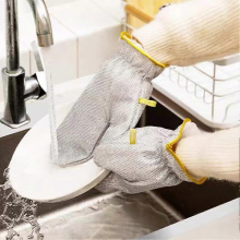Gants de cuisine isolants en fil d'acier renforcés de fils métalliques, imperméables et antiadhésifs, pour le nettoyage des casseroles