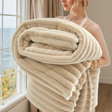 (KHAKI, 200x230cm) 1 PC GentleSoft White Throw Blanket for Couch - Cozy Blanket for Women, Cute Fleece Throw for Girls, Christmas Birthday Gifts