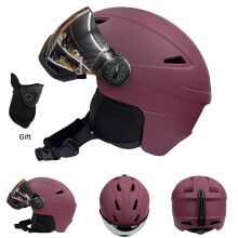 (Rose, L(59-61cm)) Ski Helmet With Ski Goggles - High Quality, Adjustable Straps, Ventilated Design For Outdoor Sports, Skiing, Snowboarding