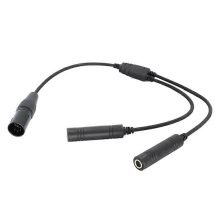 Dual Plugs to Airbus 5 Pin XLR Adapter Black Aviation Headphone Cable Universal for Aviation Communication