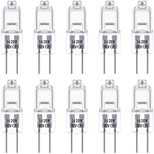 20W 12V G4 halogen lamps 20-pack for home lighting