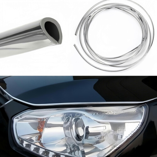 6m Chrome Trim Strip for Car Doors - Edge Scratch Guard & Styling Silver 1