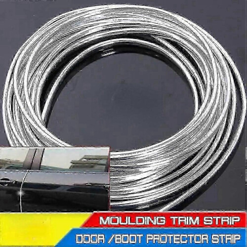 6m Chrome Trim Strip for Car Doors - Edge Scratch Guard & Styling Silver 2