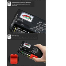 Battery Tester Compatible with AA AAA C D 9V 1.5V Batteries Universal Colour Coded Volt Meter