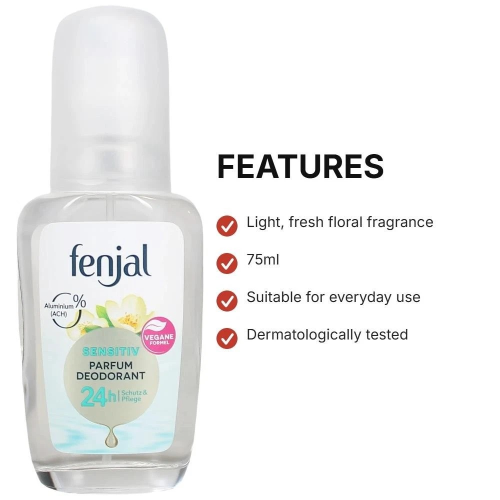 Fenjal Sensitive Deodorant Pump Spray 75ml - Pack of 3 2
