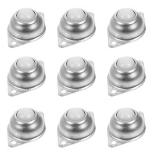 9Pcs Heavy Duty Bearing Casters Nylon Roller Balls Galvanized Iron Construction Smooth Quiet Furniture Glides
