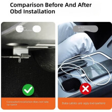 Universal Car OBD Power Extraction Device Dual USB A Type C Fast Charger Adapter Vehicle OBD Extension Charging Dock