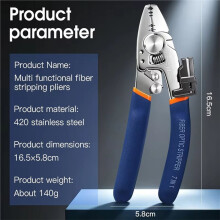 F7 Optical Fiber Stripper FTTH Tool Multi-Functional Stainless Steel Fiber Optic Stripping Pliers with Cleaning Clip