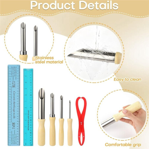 7Pcs Pottery Measuring Tools Set Clay Carving Tools 2