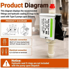 EP5FM Coffee Machine Water Pump 120V 60Hz 46W Replacement Pump for ULKA and  Espresso Makers