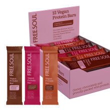 Free Soul Vegan Protein Bars 12 x 50g - Chocolate, 15g Protein
