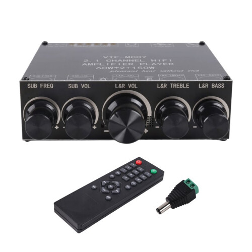2pcs 2x60W+150W Subwoofer  5.3 Power Amplifier Board USB Sound Card 2.1 Channel Equalizer Class D Amp Module A 2