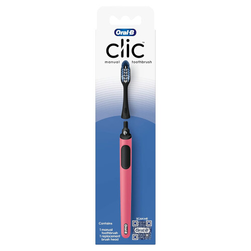 Oral-B Clic Manual Toothbrush, Coral/Pink