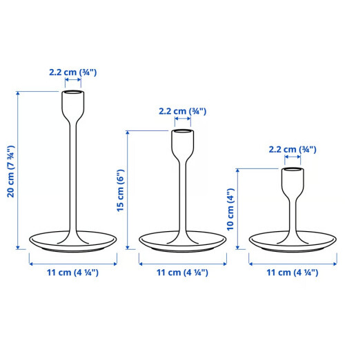 IKEA FULLTALIG Candlestick Set of 3 Brass 2
