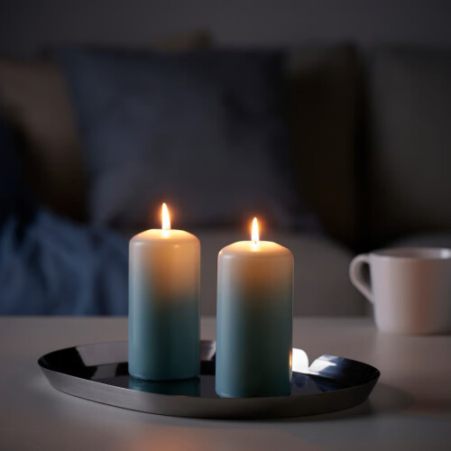 IKEA DAGLIGEN Unscented Pillar Candle 40Hr 2