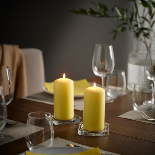 IKEA DAGLIGEN Unscented Pillar Candle 40Hr 2