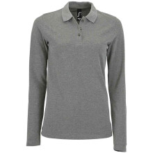 SOLS Womens/Ladies Perfect Melange Pique Long-Sleeved Polo Shirt