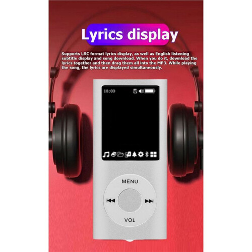 Reprodutor de Música MP3 Multifuncional Portátil com Fones de Ouvido Tela LCD de 1,8 Polegadas 32GB Reprodutor de Áudio Digital Compacto B