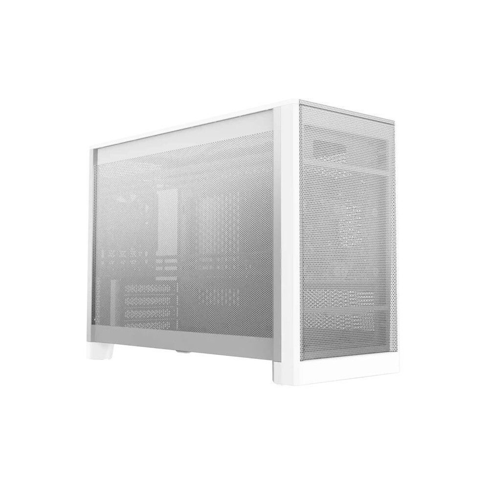 Montech Mini-Tower-Gehäuse - Ten Weiß - Stahl & Gehärtetes Glas - Kompatibel Mit Matx/Mini-Itx - Seitenteil Aus Glas