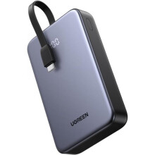 Externe Batterie - UGREEN - 20000mAh - Integriertes USB-C-Kabel - PD 22,5W - QC 3.0