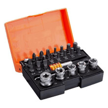 Conjunto de 26 punções, pontas standard 1/4 para parafusos de fenda, parafusos Phillips, Pozidriv, TORX, parafusos de 6 faces SB-2058/S26 Bahco