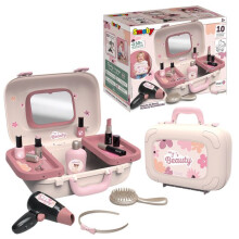 Smoby - Mein Schönheitsvanity - Frisur, Nagelstudio und Make-up - 10 Zubehörteile inklusive + Spiegel - Ab 3 Jahren - Hergestellt in Frankreich