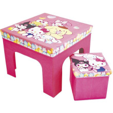 Set of table and storage stool - Hello Kitty - FUN HOUSE - Foldable - Children's furniture