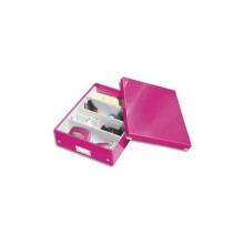 Scatola per organizzazione - LEITZ - Click ET Store WOW - Grande - Rosa - Personalizzabile