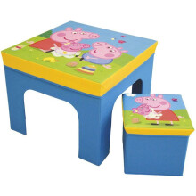 Tisch- und Aufbewahrungshocker-Set - Peppa Pig - FUN HOUSE - Klappbar - Kindermöbel