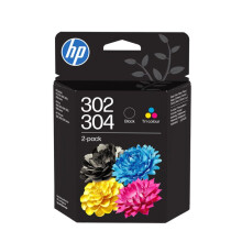 HP 302/304 2 kappaleen mustepatruunapaketti mustaa ja kolmea aitoa väriä (B82L1AE)